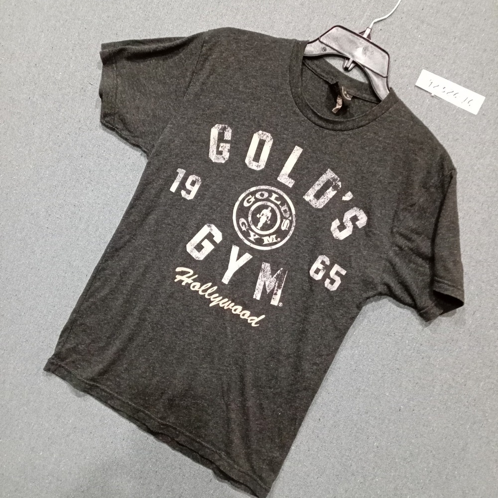 Golds Gym Hollywood 1965 Graphic T-Shirt Charcoal Grey Mens Small